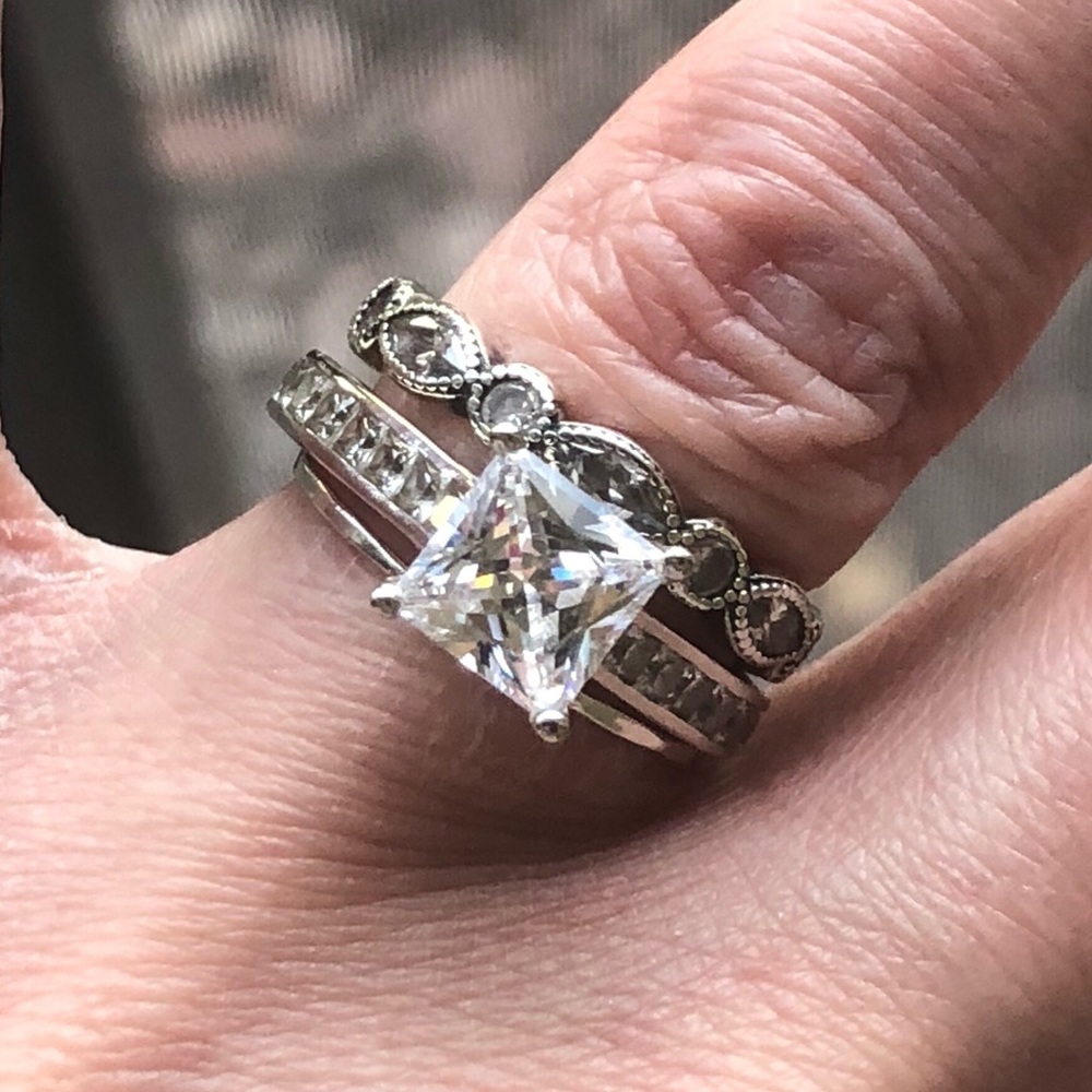 HUGE 14k wg FOREVER ONE moissanite